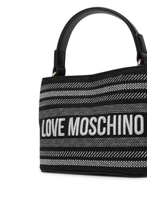 BORSA CANVAS NERO+PU NERO LOVE MOSCHINO | JC4240PP0MKO1/00A